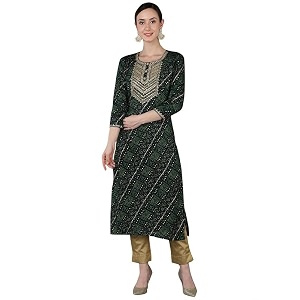 Vaamsi Womens Viscose Rayon Geometric Printed Kurta