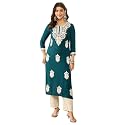 Vaamsi Women39s Viscose Rayon Solid Embroidered Straight