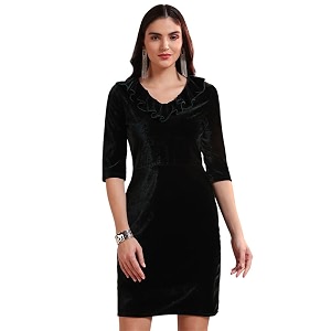 Vaararo V-Neck Party Dress for Women Bodycon