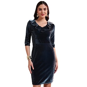 Vaararo V-Neck Party Dress for Women Bodycon