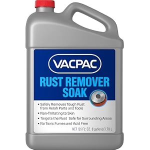vac pac premium rust remover  5 l  heavy-duty water-based rust remover for metal surfaces  safe on steel cast iron aluminum amp chrome