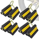 Vacallity 6.2 in Solid Rubber Wheel Chocks 4Pair/8Pack