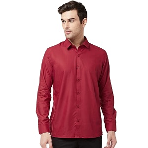 men39s cotton slim fit solid casual shirt