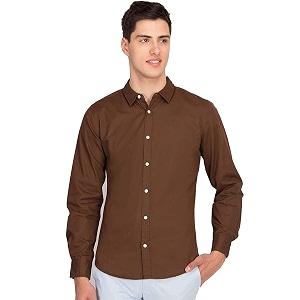 men39s cotton slim fit solid casual shirt