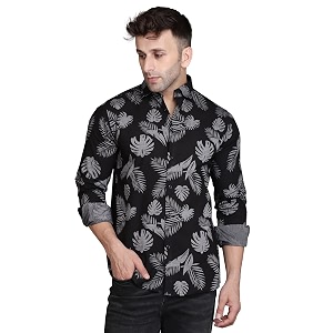 men39s cotton slim fit solid casual shirt