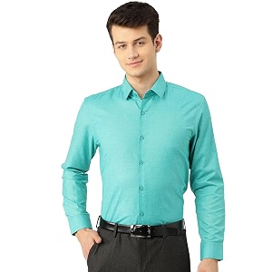men39s cotton slim fit solid casual shirt