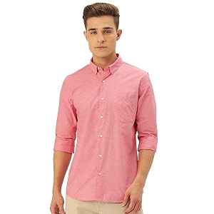 men39s cotton slim fit solid casual shirt