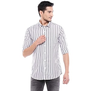men39s cotton slim fit solid casual shirt