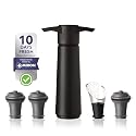 Vacu Vin Original Wine Pump - 3 Vacuum Stoppers + Wine Server - Black