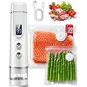 Vacuum Sealer for Food: 30 Reusable Bags & 20ml Tank