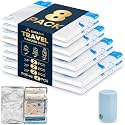 Vacuum Storage Bags with Electric Pump, 8 Pack Vacuum Sealed Bag with 1500mAh Rechargeable Battery for Clothes, Blanket, Duvets, Pillows, Comforters, Travel