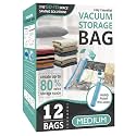 Vacuum Storage Bags with Hand Pump, Vacuum Seal Space Saver Bags,12 Medium