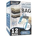 Vacuum Storage Bags with Hand Pump, Vacuum Seal Space Saver Bags,12 Small