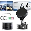 Vacuum Suction Magnetic Phone Stand, Double-Sided Electric Vacuum and Magnetic Adsorption Adjustable Phone Mount, 360° Rotatable Car Magnetic Phone Holder for All Smooth Surface (Black)