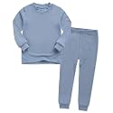 VAENAIT 6M-12Y Toddler Toddler Kids Toddler Girls Boys Soft Comfy Modal Tencel Solid Raglan Sleepwear Pajamas Pjs 2pcs Set
