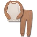 VAENAIT 6M-12Y Toddler Toddler Kids Toddler Girls Boys Soft Comfy Modal Tencel Solid Raglan Sleepwear Pajamas Pjs 2pcs Set