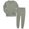 VAENAIT 6M-12Y Toddler Toddler Kids Toddler Girls Boys Soft Comfy Modal Tencel Solid Raglan Sleepwear Pajamas Pjs 2pcs Set