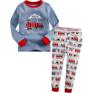 vaenait baby 12months-12years toddler kids junior boys car train fireman snug fit sleepwear pjs set