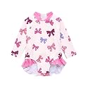 VAENAIT BABY Girls One-Piece Swimsuit, UPF 50+ Long Sleeve Rash Guard, Ruffle Swimwear Infant &amp; Toddler for 0-2 Years