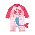 VAENAIT BABY Girls One-Piece Swimsuit, UPF 50+ Long Sleeve Rash Guard, Ruffle Swimwear Infant &amp; Toddler for 0-2 Years