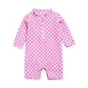 VAENAIT BABY Girls One-Piece Swimsuit, UPF 50+ Long Sleeve Rash Guard, Ruffle Swimwear Infant &amp; Toddler for 0-2 Years