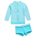 VAENAIT BABY Girls Rash Guard Swimsuit UPF 50+ Long Sleeve Toddler Bathing Suit Ribbon Stawberry Floral Fruit for 2~8Years