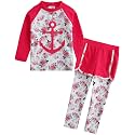 VAENAIT BABY Girls Rash Guard Swimsuit UPF 50+ Long Sleeve Toddler Bathing Suit Ribbon Stawberry Floral Fruit for 2~8Years