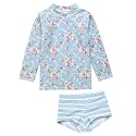 VAENAIT BABY Girls Rash Guard Swimsuit UPF 50+ Long Sleeve Toddler Bathing Suit Ribbon Stawberry Floral Fruit for 2~8Years