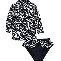 VAENAIT BABY Girls Rash Guard Swimsuit UPF 50+ Long Sleeve Toddler Bathing Suit Ribbon Stawberry Floral Fruit for 2~8Years