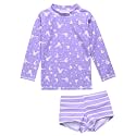 VAENAIT BABY Girls Rash Guard Swimsuit UPF 50+ Long Sleeve Toddler Bathing Suit Ribbon Stawberry Floral Fruit for 2~8Years