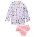 VAENAIT BABY Girls Rash Guard Swimsuit UPF 50+ Long Sleeve Toddler Bathing Suit Ribbon Stawberry Floral Fruit for 2~8Years