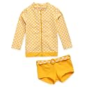 VAENAIT BABY Girls Rash Guard Swimsuit UPF 50+ Long Sleeve Toddler Bathing Suit Ribbon Stawberry Floral Fruit for 2~8Years
