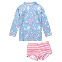 VAENAIT BABY Girls Rash Guard Swimsuit UPF 50+ Long Sleeve Toddler Bathing Suit Ribbon Stawberry Floral Fruit for 2~8Years