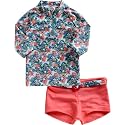 VAENAIT BABY Girls Rash Guard Swimsuit UPF 50+ Long Sleeve Toddler Bathing Suit Ribbon Stawberry Floral Fruit for 2~8Years