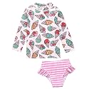 VAENAIT BABY Girls Rash Guard Swimsuit UPF 50+ Long Sleeve Toddler Bathing Suit Ribbon Stawberry Floral Fruit for 2~8Years