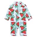 VAENAIT BABY Zip & Snap Rash Guard Swimsuit, UPF 50+ One-Piece Long Sleeve Swimwear, Quick Dry Infant Beach Suit for 0~2T