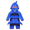 VAENAIT BABY Zip &amp; Snap Rash Guard Swimsuit, UPF 50+ One-Piece Long Sleeve Swimwear, Quick Dry Infant Beach Suit for 0~2T