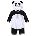 VAENAIT BABY Zip &amp; Snap Rash Guard Swimsuit, UPF 50+ One-Piece Long Sleeve Swimwear, Quick Dry Infant Beach Suit for 0~2T
