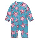 VAENAIT BABY Zip &amp; Snap Rash Guard Swimsuit, UPF 50+ One-Piece Long Sleeve Swimwear, Quick Dry Infant Beach Suit for 0~2T