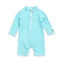 VAENAIT BABY Zip & Snap Rash Guard Swimsuit, UPF 50+ One-Piece Long Sleeve Swimwear, Quick Dry Infant Beach Suit for 0~2T