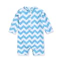 VAENAIT BABY Zip &amp; Snap Rash Guard Swimsuit, UPF 50+ One-Piece Long Sleeve Swimwear, Quick Dry Infant Beach Suit for 0~2T