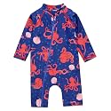 VAENAIT BABY Zip & Snap Rash Guard Swimsuit, UPF 50+ One-Piece Long Sleeve Swimwear, Quick Dry Infant Beach Suit for 0~2T