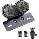 Vagary 40LED 12V Motorcycle Tail Light Integrated Running Lamp Brake &Turn Signal Light with License Plate Bracket Compatible with RE Hunter 350, Himalayan 450, Meteor 350, Harley, Reborn 350 (Black)