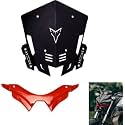 Vagary Combo of Metal Visor with Red Winglet for Yamaha MT 15 Bike Windshield
