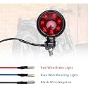 Vagary Motorcycle Tail Light Led Bates Style Bullet Brake Stop Rear Lamp Compatible With Cafe Racer Bobber Chopper Bonneville, Red