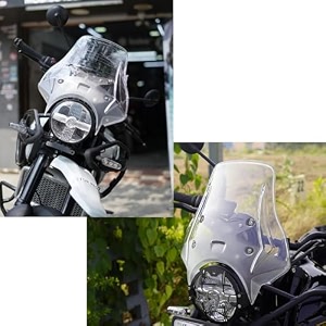 vagary premium transparent touring windshield for re himalayan 450 ii hness cb 350 ii re meteor 350 ii re meteor 650 ii bullet classic 350 ii triumph speed 400 ii tvs ronin ii hunter 350