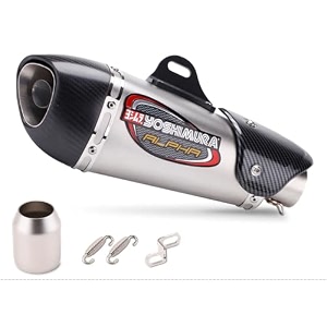 vagary universal alpha bike exhaust muffler with db killer silencer silver