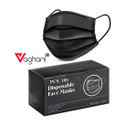 Vaghani 100 Pcs Black Nose Pin Disposable Iso 3 Ply Pharmaceutical Polluation Mask 3 Ply Surgical Mask 100 Pcs ( Black )( 75 Gsm )( Primium ) Surgical Mask With Melt Blown Fabric Layer