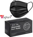 Vaghani 250 Pcs Black Nose Pin Disposable Iso 3 Ply Pharmaceutical Polluation Mask 3 Ply Surgical Mask 250 Pcs ( Black )( 75 Gsm )( Primium ) Surgical Mask With Melt Blown Fabric Layer