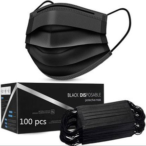 vaghani 3 ply surgical mask 100 piece  black  surgical mask with melt blown fabric layer
